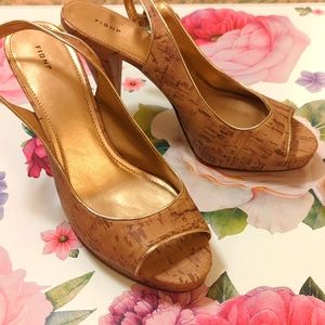 Open toe Cork Style Heels